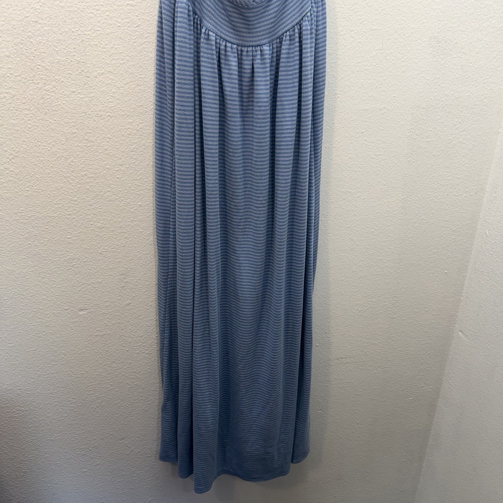 Free People Size M Nina Summer Halter Maxi Dress Coastal Boho Striped Sundress - Picture 5 of 12